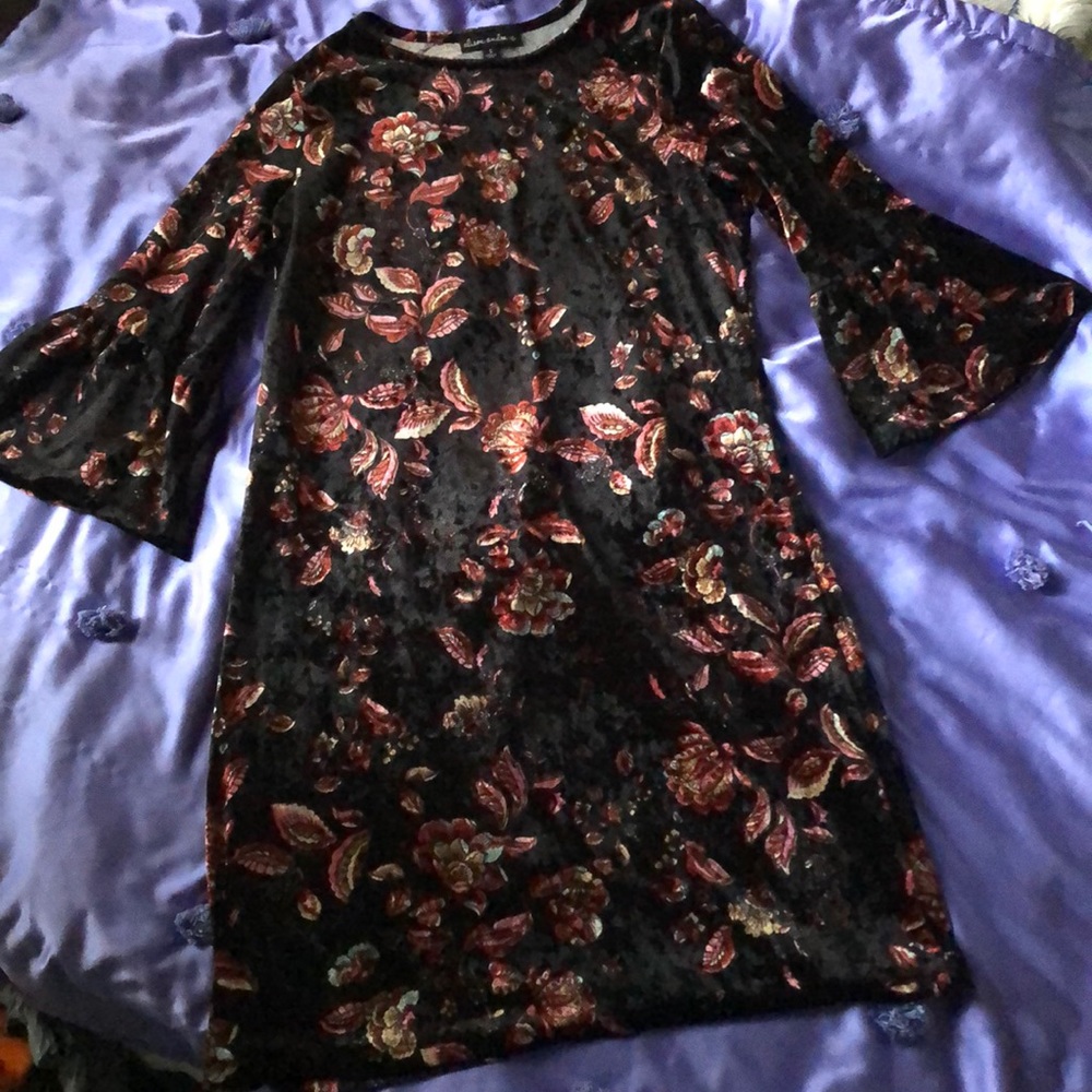 Alison Andrew’s bell sleeve velvet dress
